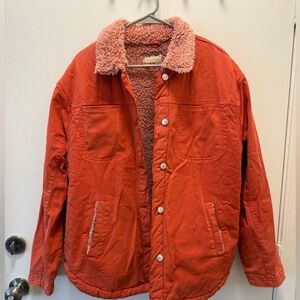 Pilcro Orange Sherpa-Lined Jacket
